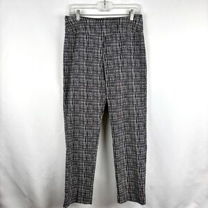 Zac & Rachel Black and White Pull On Ankle Pants with small slit at ankle - 8